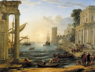 Seaport with the Embarkation of the Queen of Sheba by Claude Lorrain